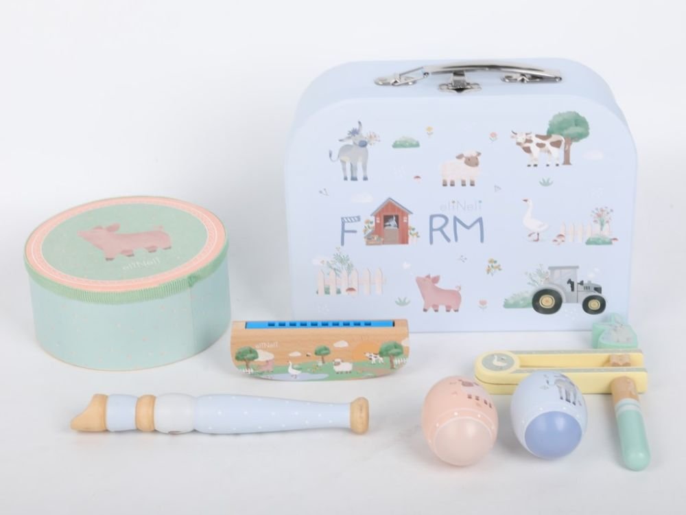 Muzikos instrumentų rinkinys vaikams lagamine - Ferma