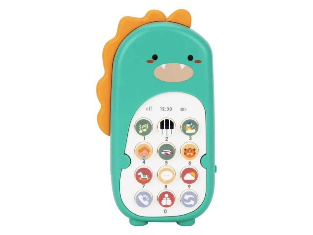 Žalias vaikiškas telefonas dinozauras