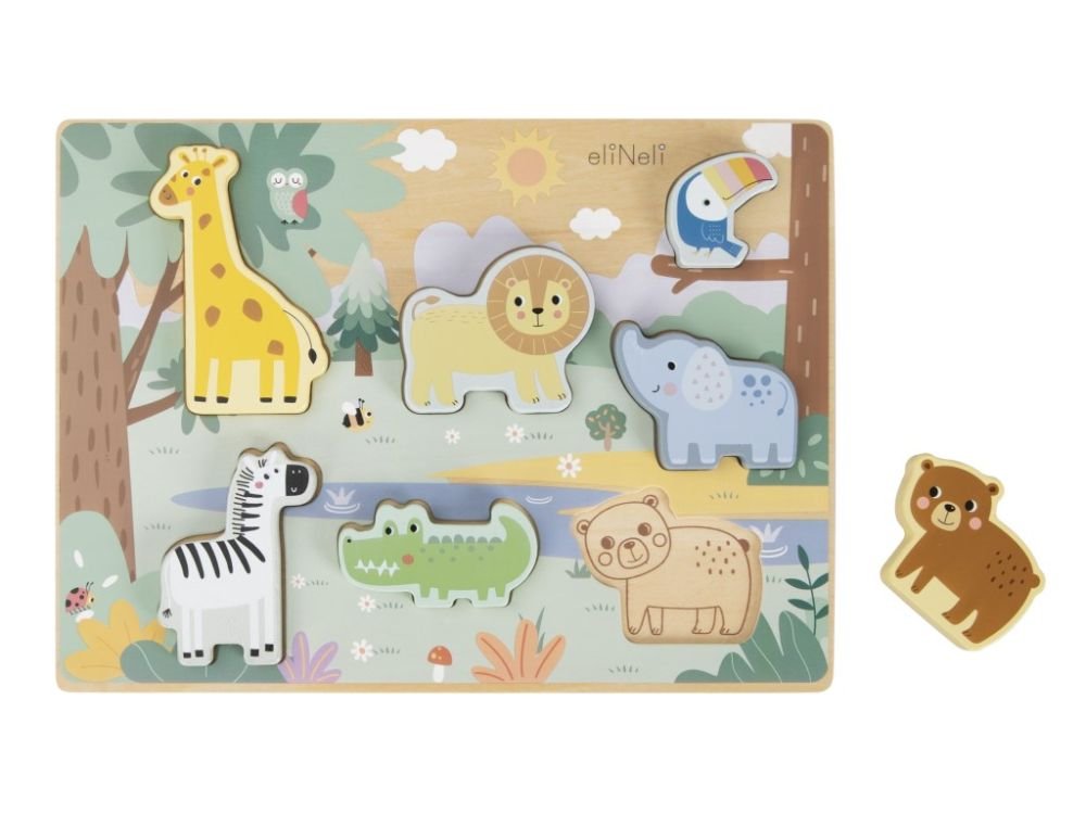 Dėlionė su gyvūnais iš zoologijos sodo
