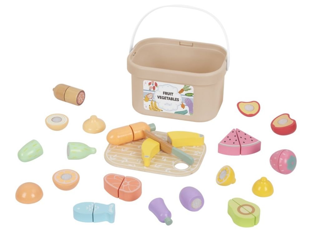 Medinių pjaustomų maisto produktų rinkinys