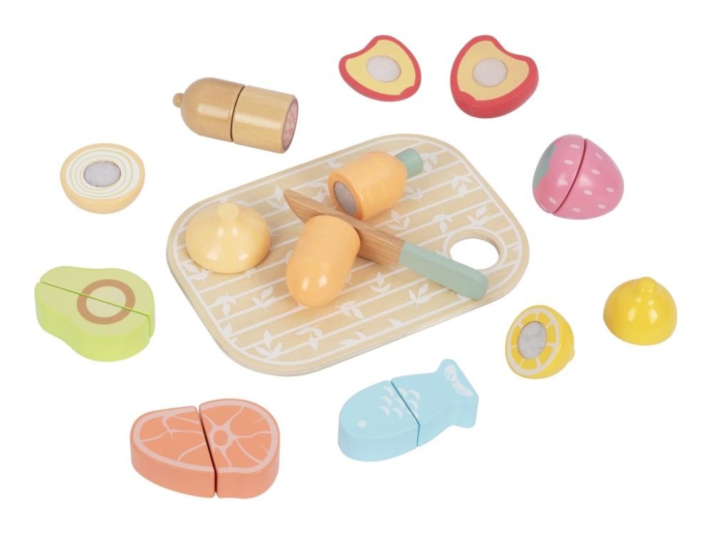 Medinių pjaustomų maisto produktų rinkinys