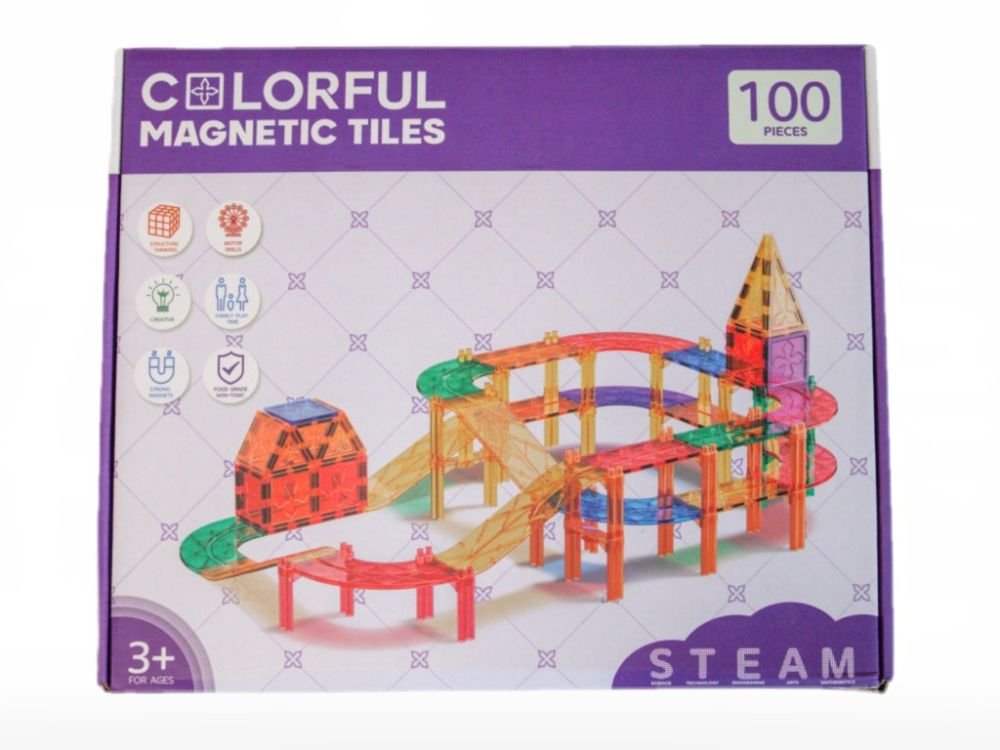 Magnetinė trasos konstravimo dėlionė (100 vnt.)