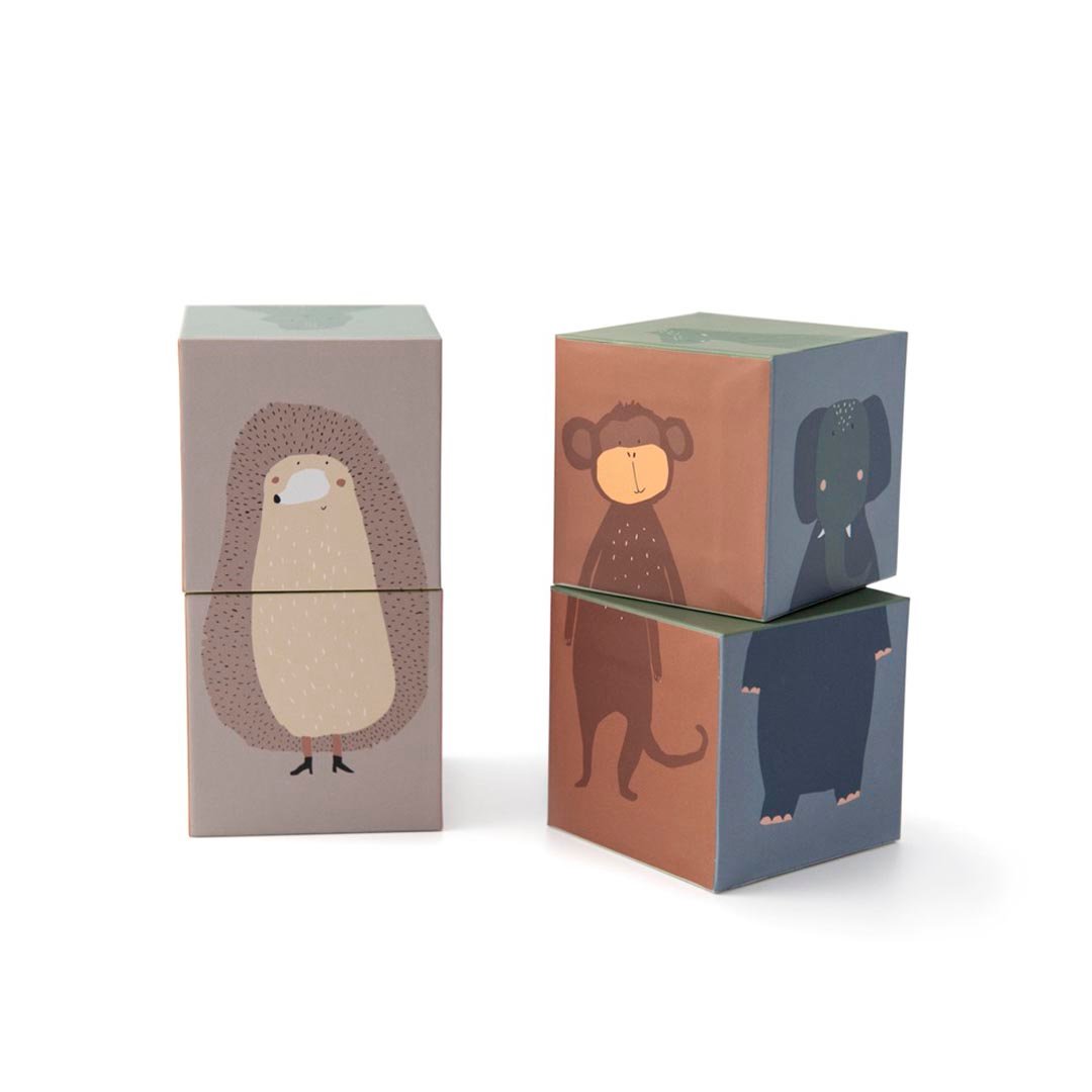 Kubelių gyvūnų dėlionė mažiesiems