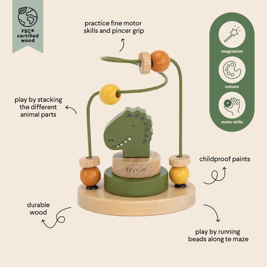 Medinis karoliukų labirintas – Dinozauras