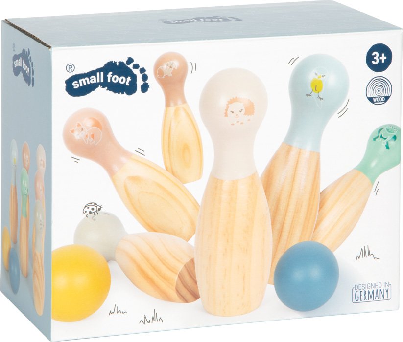 „Gyvūnėlių boulingas“ – medinis kėglių žaidimas vaikams